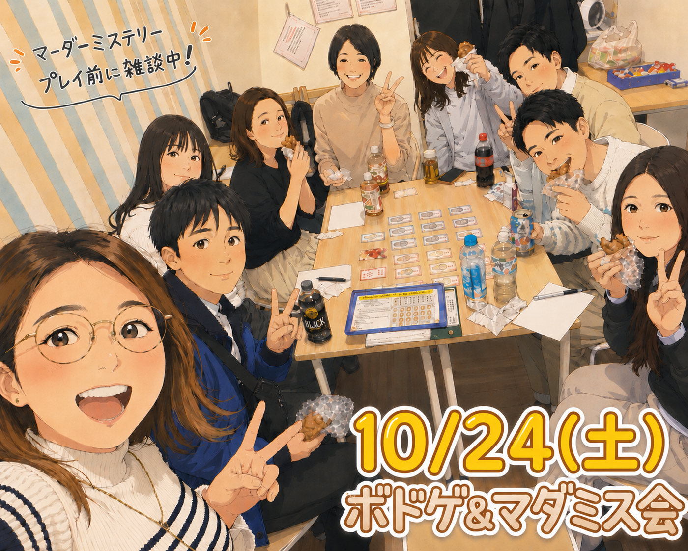 【天神or博多、10/24開催】ボードゲーム＆マーダーミステリー交流会！🎲初心者歓迎・20代30代限定✨