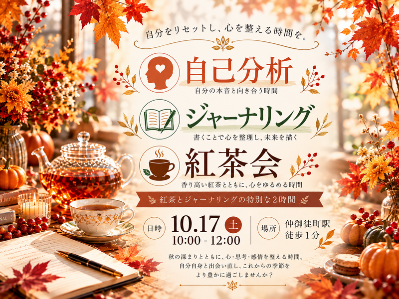 仲御徒町徒歩1分。『わたしとジャーナリング紅茶会』