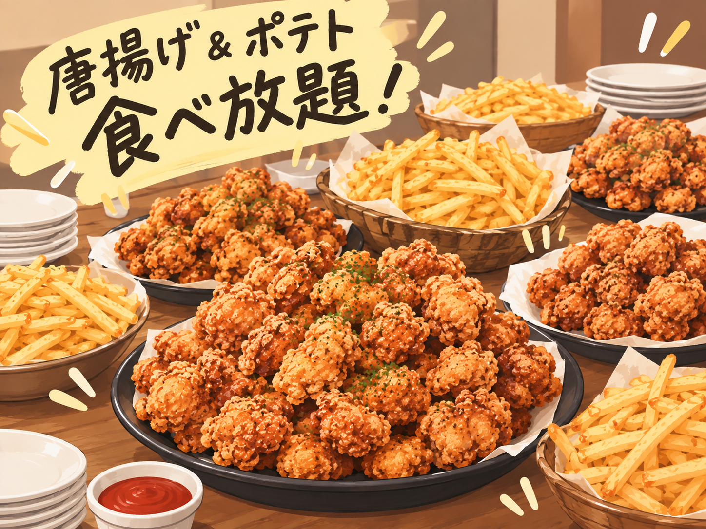 【20代限定♪】ポテト&唐揚げ食べ放題行きませんか👀