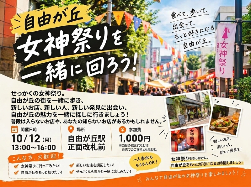 自由が丘・女神祭りを一緒に楽しもう！