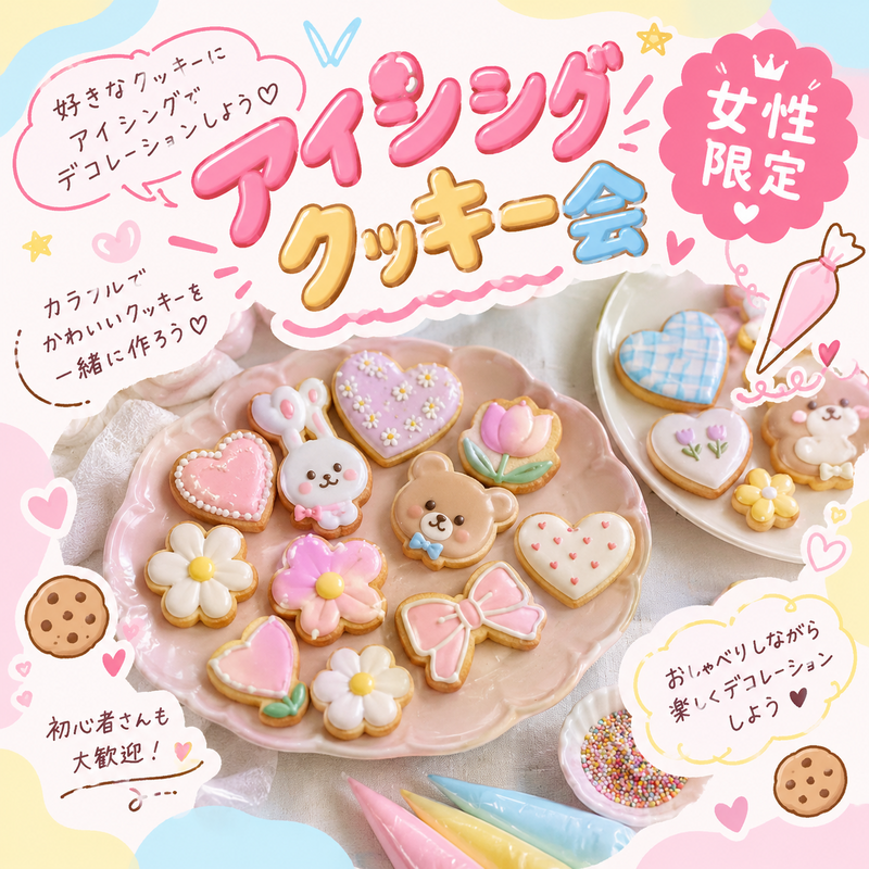 【20～35歳女性限定✨️】アイシングクッキー作り会🍪