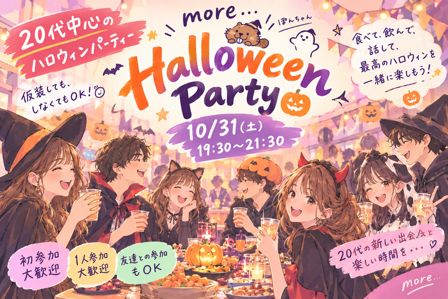 女性主催🙋‍♀️【20代中心】ハロウィンパーティー🎃！
みんなで盛り上げよう🌙*ﾟ