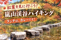 12/6 ランチは美味しいカレーのお店へ！紅葉の季節嵐山渓谷にハイキングに出かけよう！