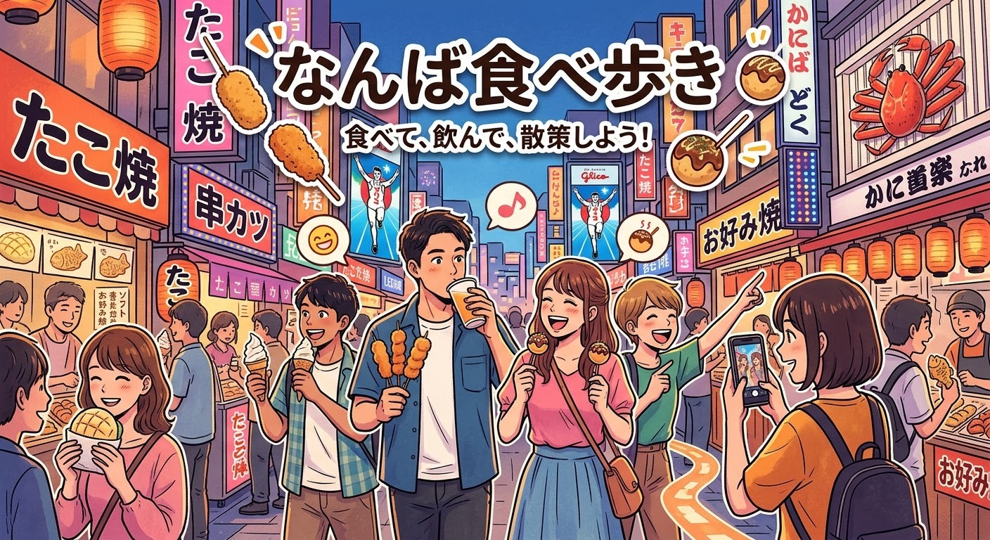 【20〜30歳募集/初参加歓迎】10/11(日) 夕方サクッと！なんばを食べ歩き＆街歩き散策🚶‍♂️✨