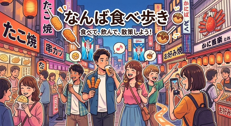 【20〜30歳募集/初参加歓迎】10/11(日) 夕方サクッと！なんばを食べ歩き＆街歩き散策🚶‍♂️✨