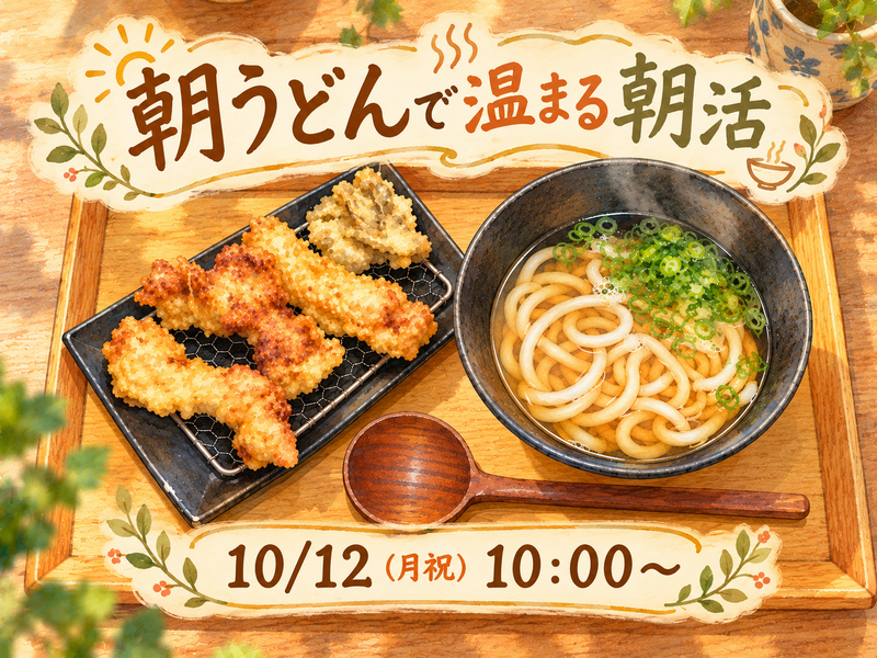 うどんで温まる朝活しよう🍜✨️