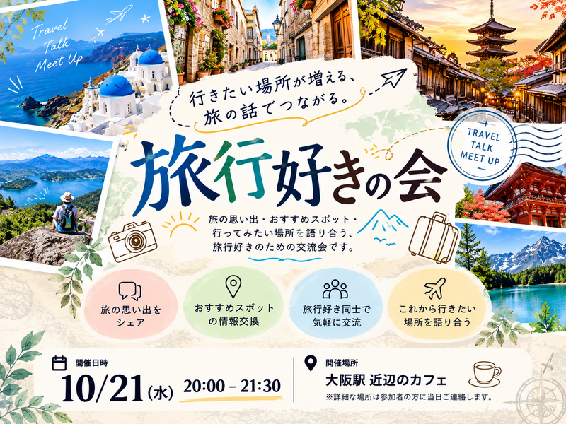 【10/21大阪開催】旅行好きの会✈️