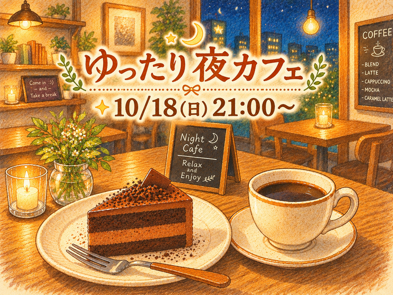 ゆったりおしゃべり夜カフェ☕✨