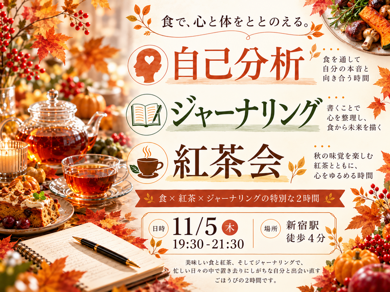 仲御徒町徒歩1分。『わたしとジャーナリング紅茶会』