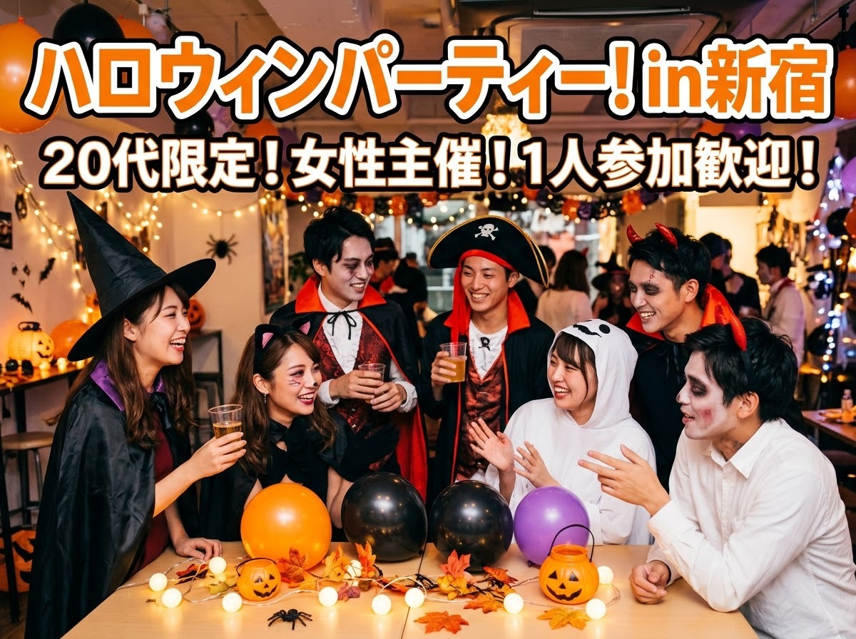 【10/31 新宿】20代限定ハロウィンパーティー🎃女性主催・おひとり参加歓迎！持ち寄りでワイワイ仮装OK👻