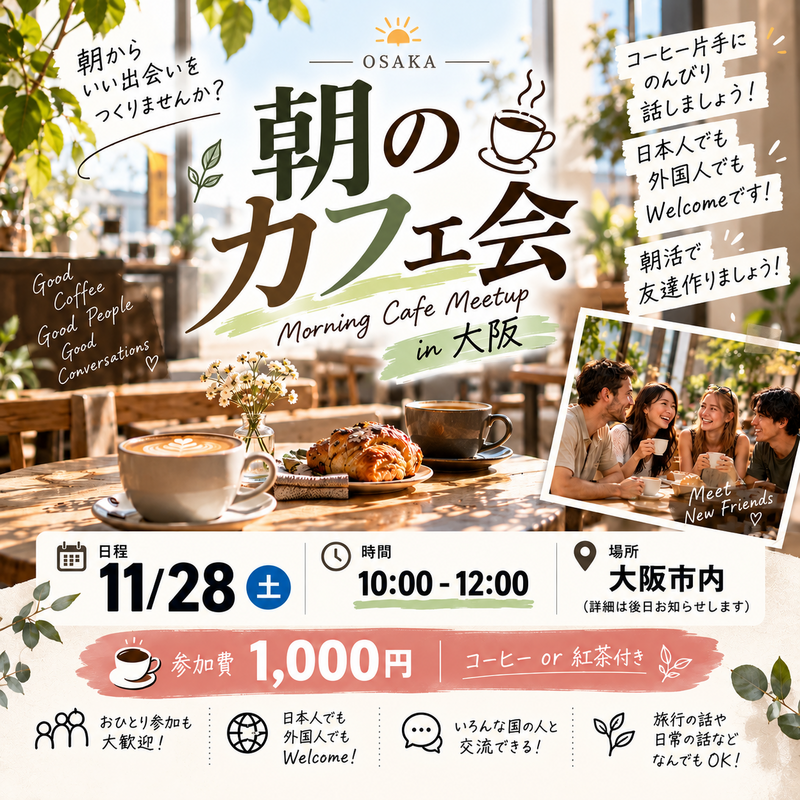 朝の部　古民家で朝活カフェ会in大阪