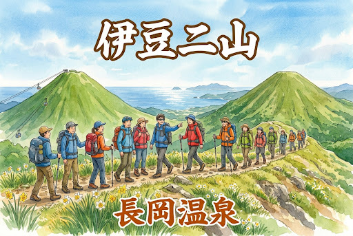 【登山初中級者歓迎、初級者ステップアップ】冬でも歩ける温暖な伊豆へ🗻富士山と駿河湾を望む伊豆二山縦走(城山・発端丈山)