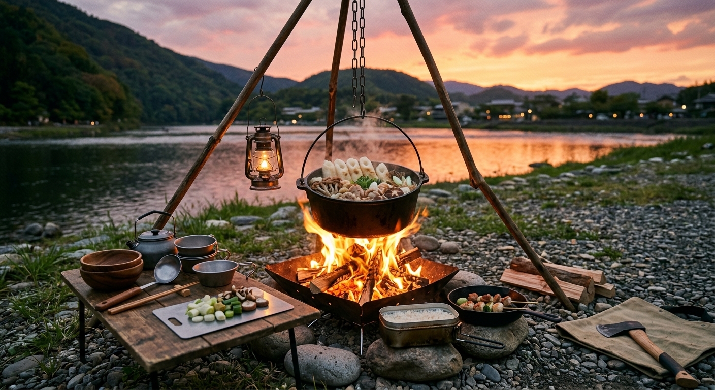 焦がし香ばし、きりたんぽと焚火飯の会
