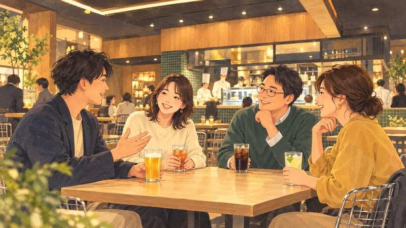 新宿駅直結の月曜ほぐし会話｜4人の集まり