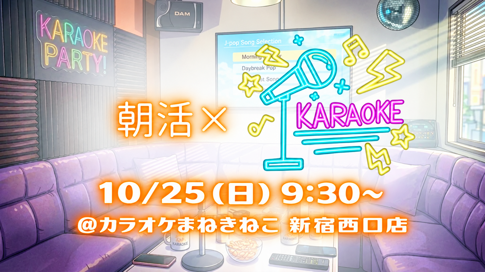 【1人参加大歓迎‼️】朝からゆるっとカラオケ会🎤