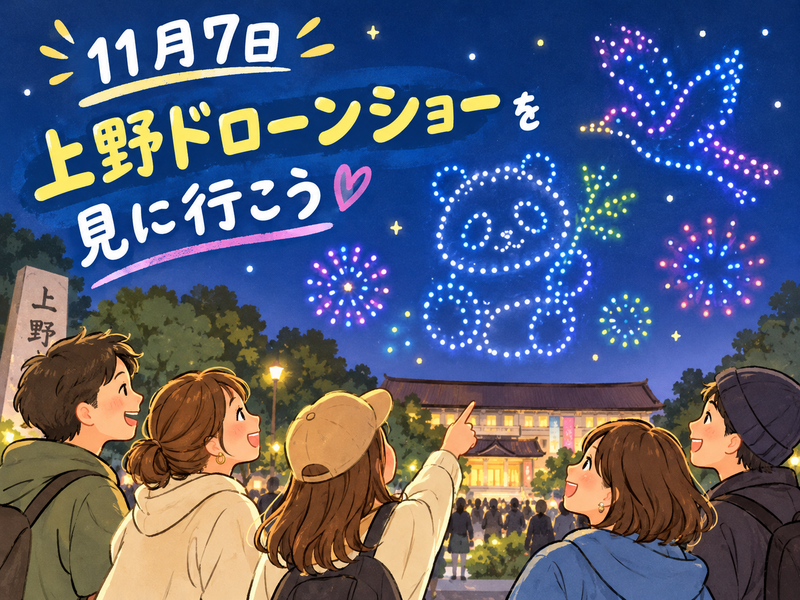 11月7日(土)上野のドローンショーをみんなで見よう❣️