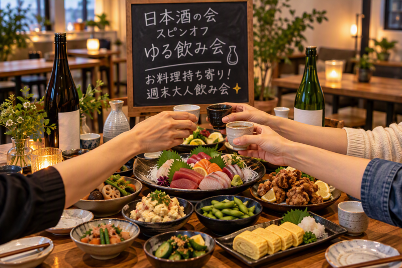 【11/27（金）　19時～＠神田駅徒歩5分】日本酒の会スピンオフゆる飲み会🍶 お料理持ち寄り！週末大人飲み会✨