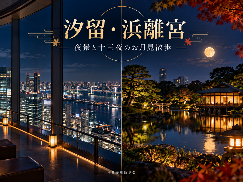 【浜離宮】地上200mの夜景と「十三夜」のお月見散歩をたのしもう