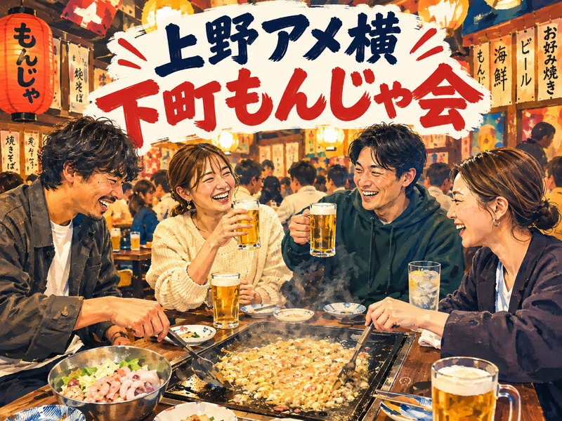 【10/29(木) 20時〜/定員4名】20〜30代で集まる上野アメ横下町もんじゃ会【少人数】