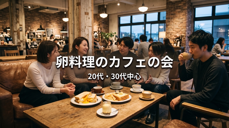 ☕【カフェ】御徒町・卵料理のカフェで日曜の夜｜20代・30代中心｜1人参加歓迎✨️
