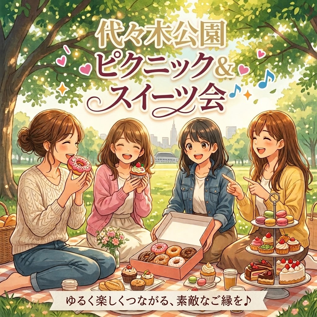 【女子会🌼】代々木公園でピクニック&スイーツ会