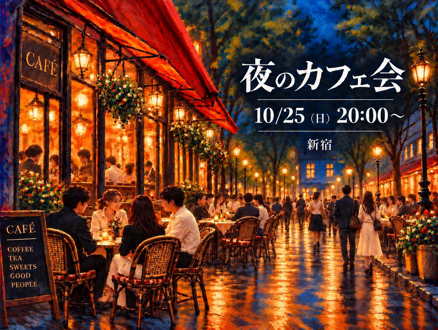 ☕️夜のカフェ会｜ゆっくり話して、ちょっと笑って。
