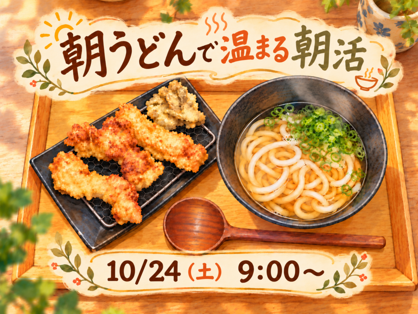 うどんで温まる朝活しよう🍜✨️