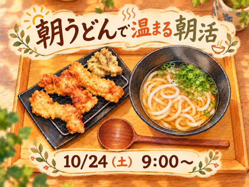 うどんで温まる朝活しよう🍜✨️