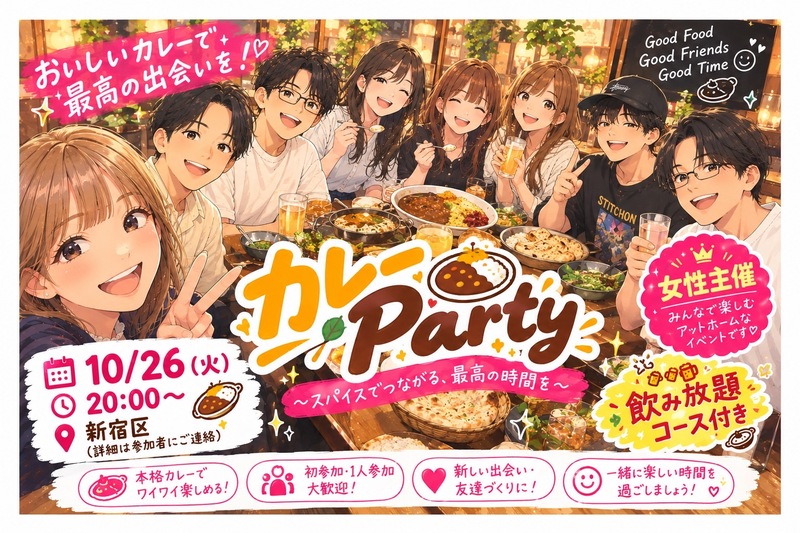 [女性主催💫]今日の20時〜新宿でみんなで飲もう🍻