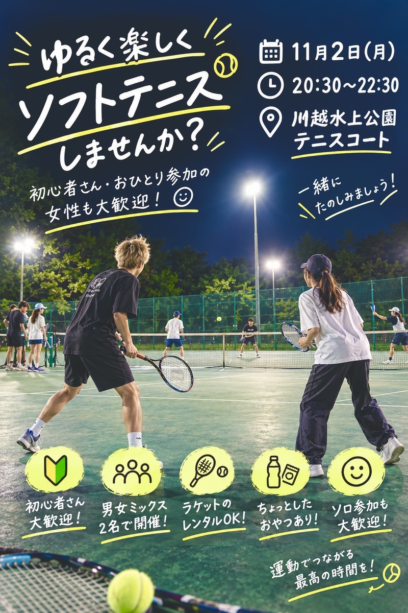 🫧20代限定🫍【11月2日（月）20:00〜22:30in川越水上公園】祝日前にいかがですか？✨