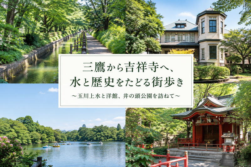 三鷹から吉祥寺へ、水と歴史をたどる街歩き
～玉川上水と洋館、井の頭公園を訪ねて～