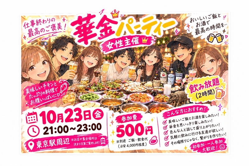 [女性主催]１週間お疲れさま会💖💫大手町飲みましょう🍻