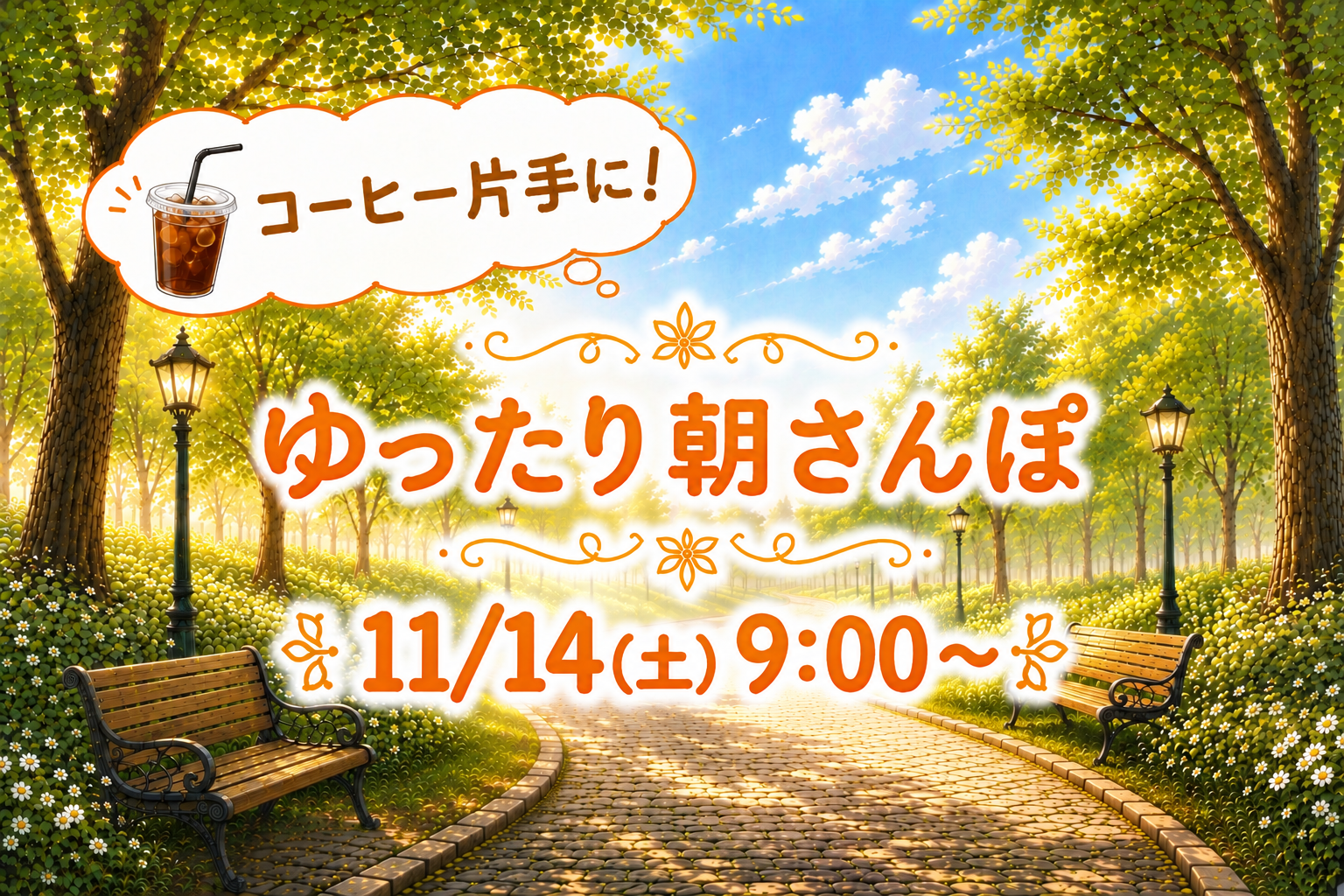 コーヒー片手にゆったり朝さんぽ🌅🚶🏻