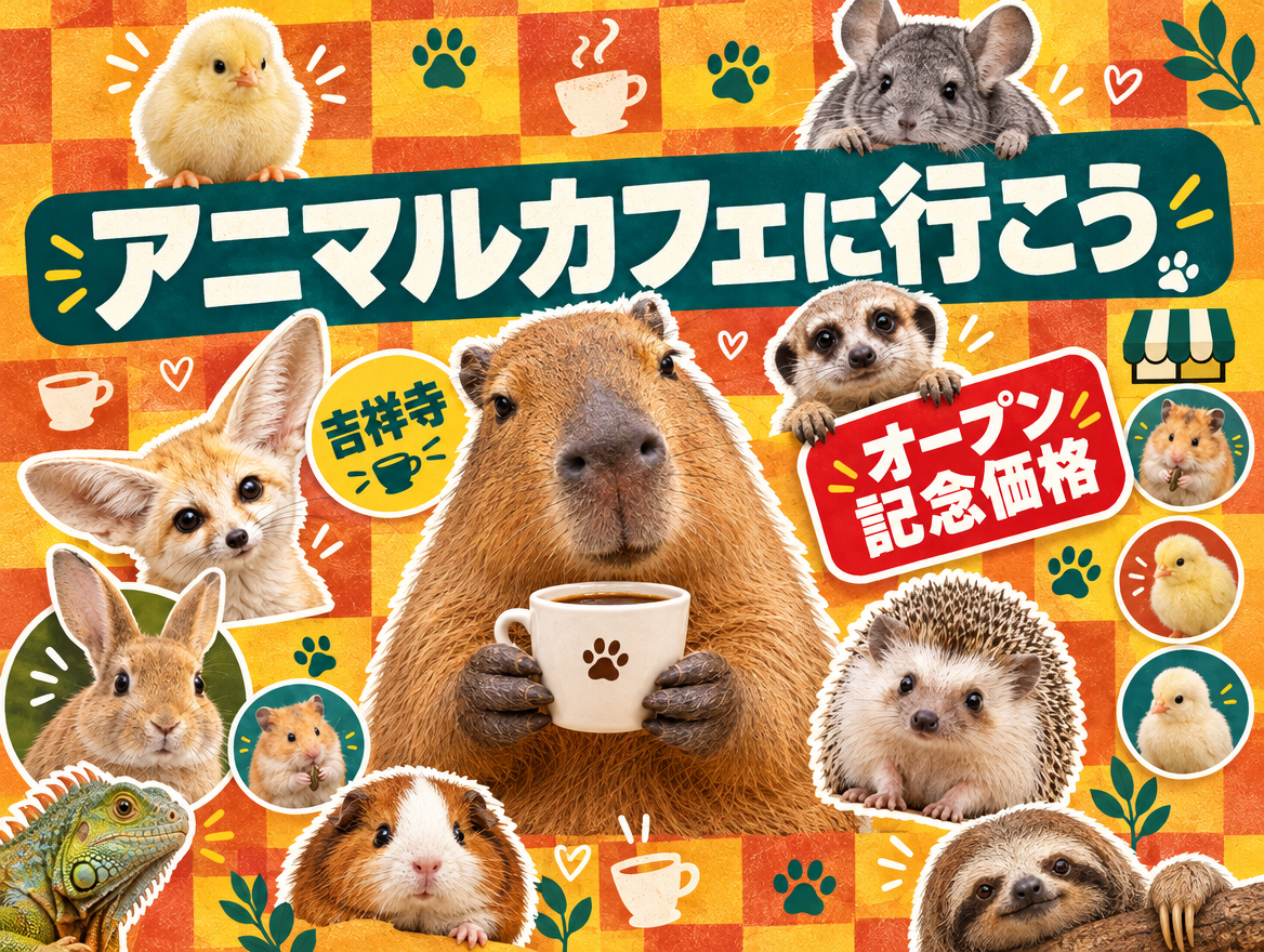 【オープン記念価格】吉祥寺の屋内動物園「アニタッチ」に行こう 〜カピバラ・ミーアキャットと触れ合い〜