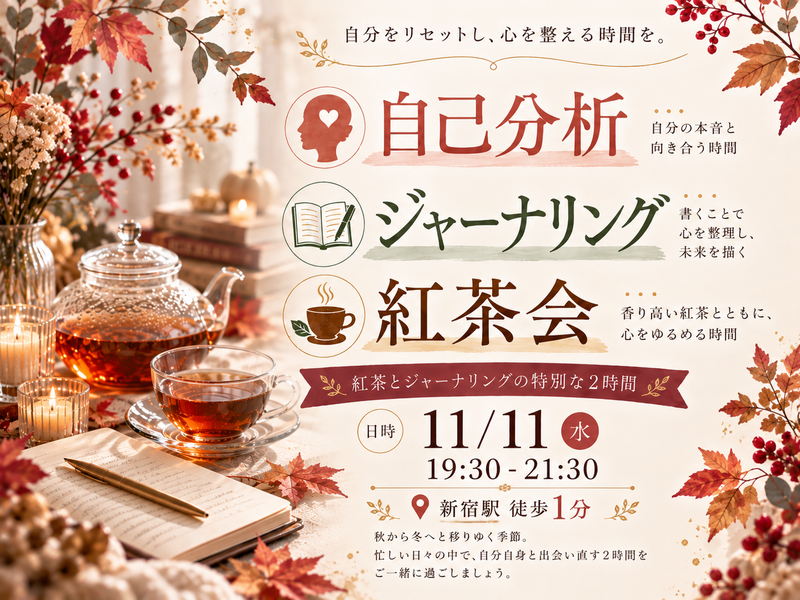 仲御徒町徒歩1分。『わたしとジャーナリング紅茶会』