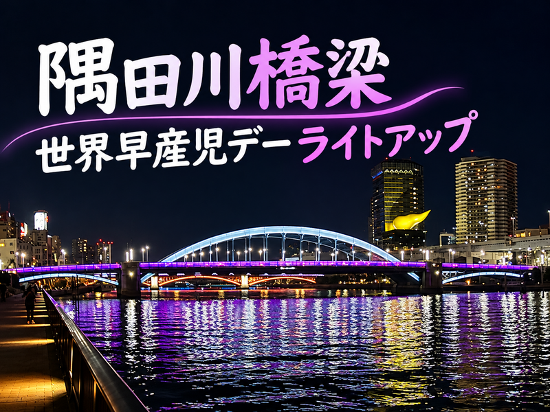 一夜限りの紫色に輝く隅田川！歴史ある橋と夜景を楽しもう