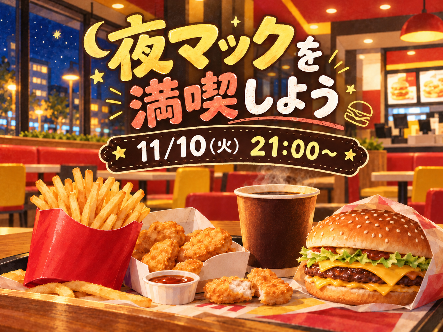 夜マックを満喫する時間🍟🍔