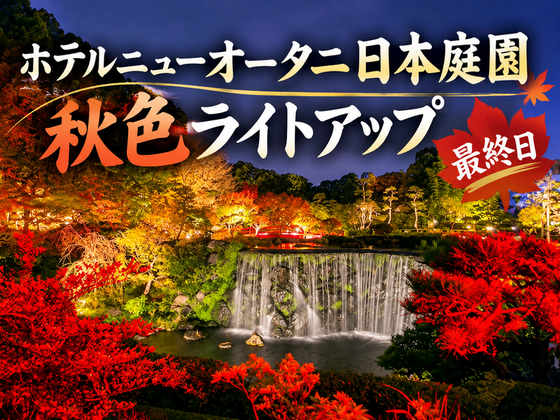 【秋色最終日】赤く染まる名庭！ニューオータニの夜景を楽しもう