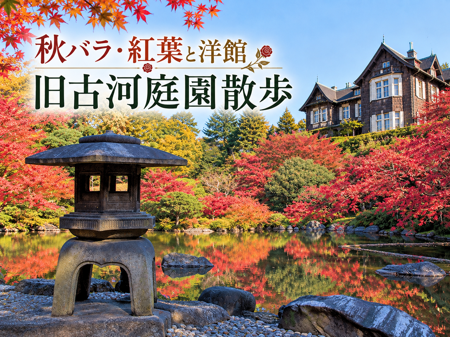 秋バラと紅葉、洋館が一度に！旧古河庭園で和洋の美を楽しもう