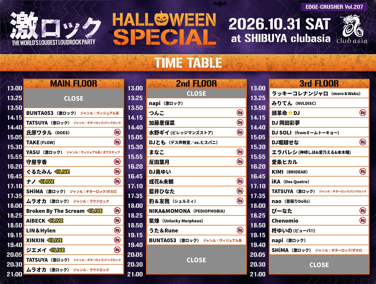 健全ハロウィン派へ🎃渋谷ロックDJパーティ🥳21時までのパーティです◎