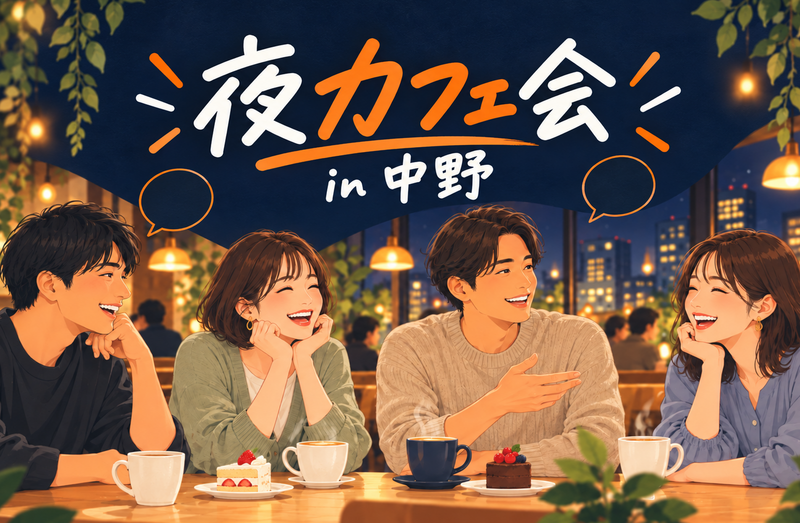 夜カフェ会 in 中野✨お気軽1人参加OK⭐女性も安心参加◎